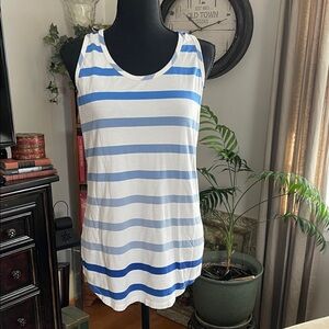 CAbi Blue and White Striped Tank